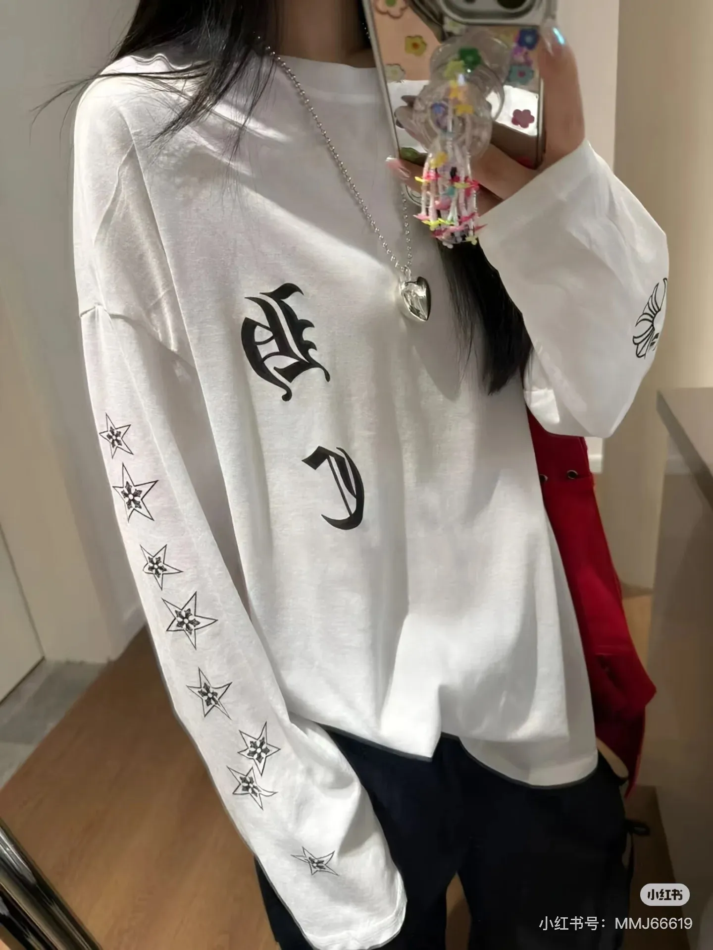 P178 ChromeHeart·25ss new Sanskrit letter printed thin sun protection long-sleeved top✅✅✅Ready stock Focus on quality and compare at will Size: S M L Color: Black White